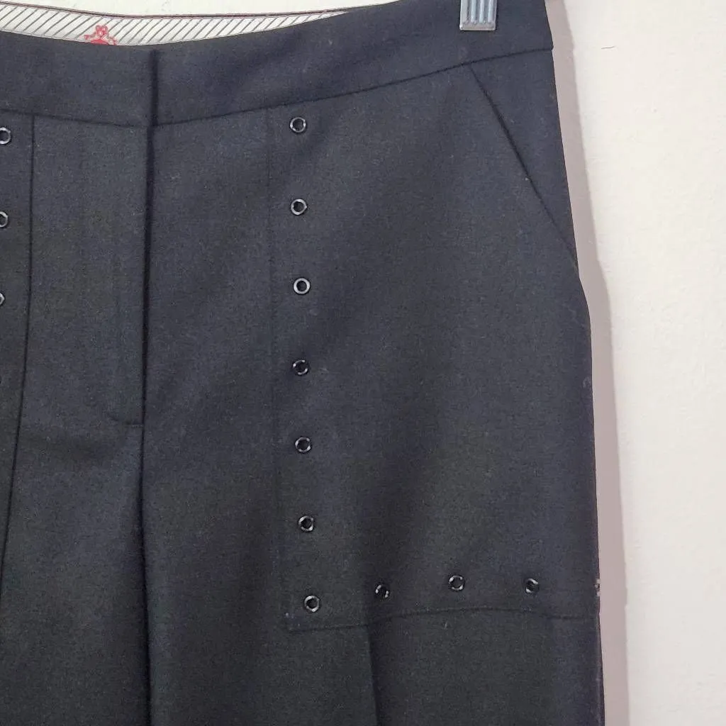 Brooks Brothers Black Wide Leg Pants Size 6 Black Cropped Pants - Image 3