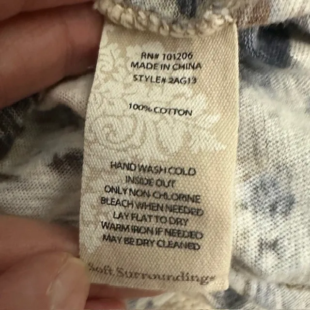 Soft Surroundings Paisley‎ Leopard Print Button Down Long Sleeve Top Sz Med - Image 14