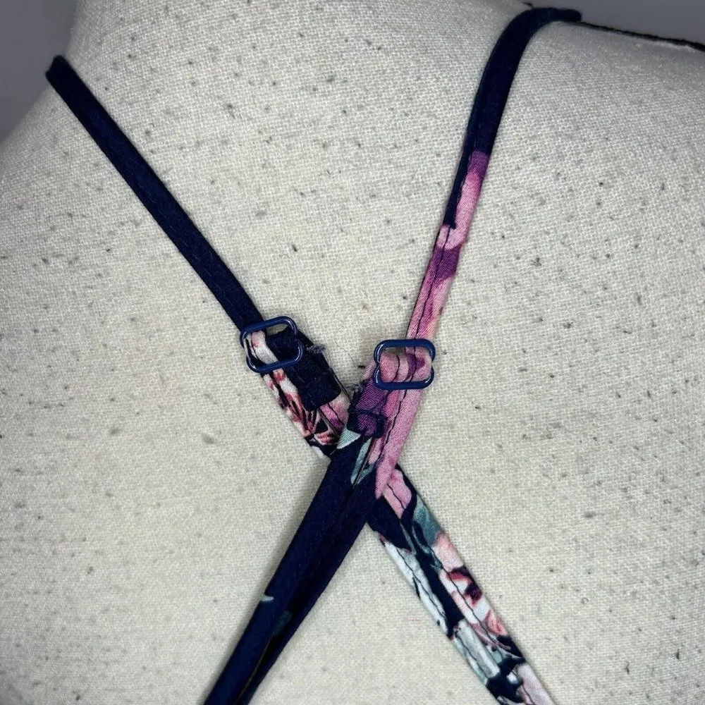 Speechless Navy Juniors Floral Skater Dress Halter Neck Stretch Size 9 NWT NEW - Image 11