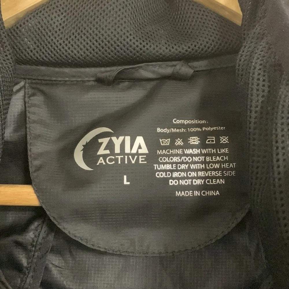 Ziya Active Lightweight Trainer Windbreaker Vest Size L Black Size L - Image 5
