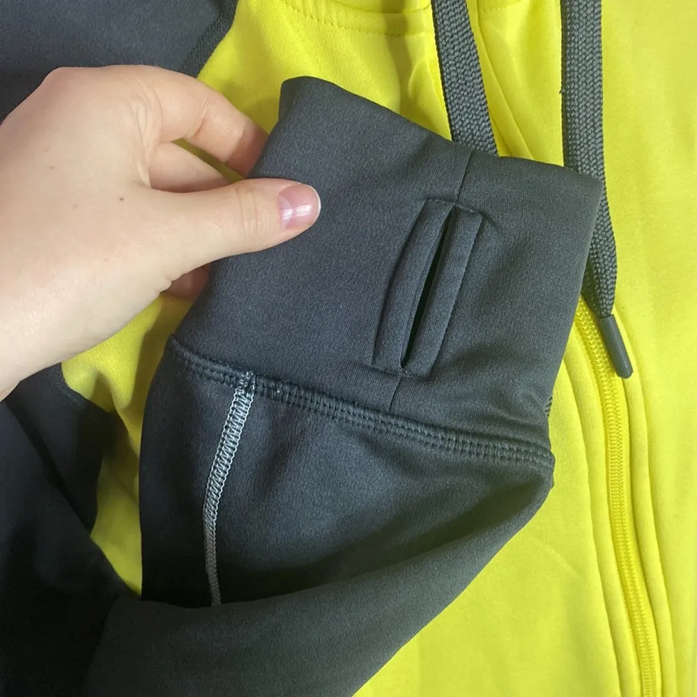 Nike Just Do It spell out therma-fit zip athletic hoodie yellow and gray size XL - Image 10