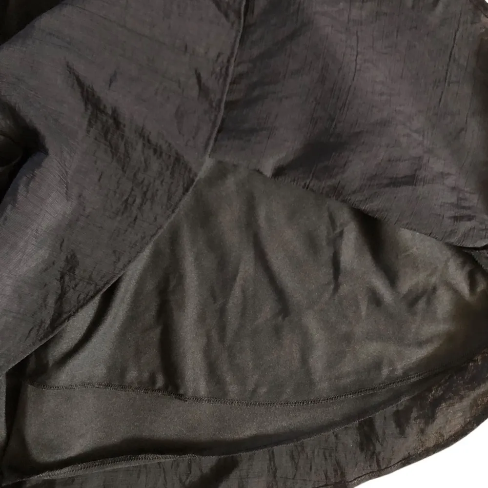 Black V-neck Front Tie Ruffle Long Sleeve Women’s Mini Dress Size Large NWT - Image 7