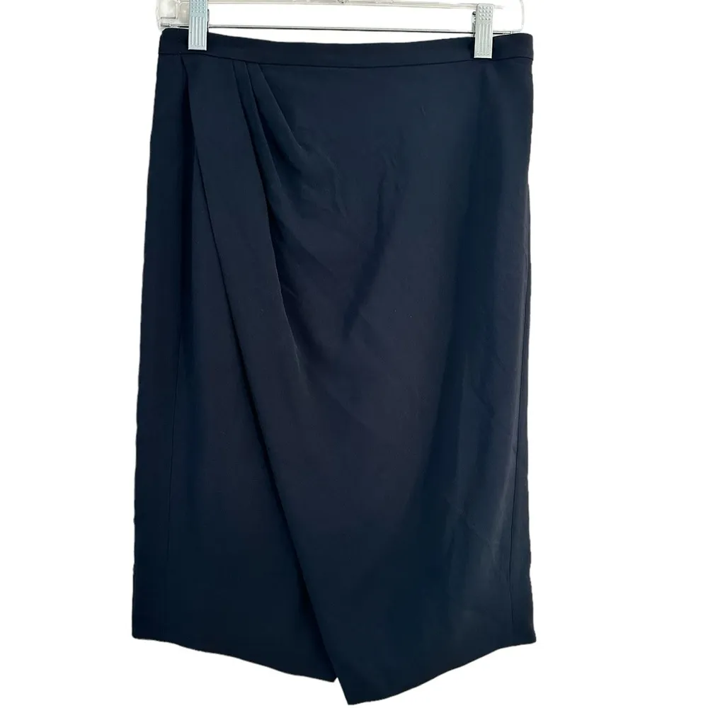 JCREW 365 ASYMMETRICAL BLACK PENCIL JAPANESE CUPRO SKIRT 4 - Image 3