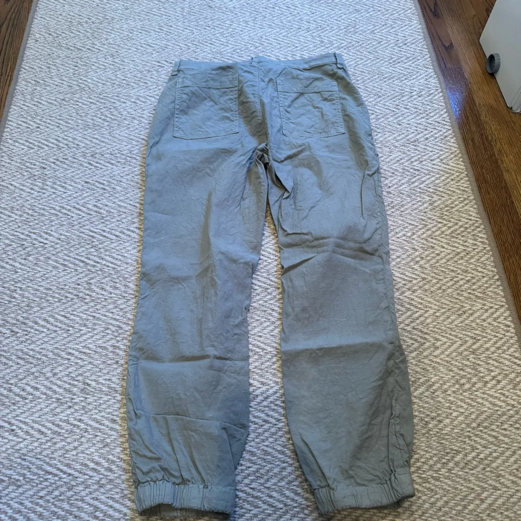 Frank & Eileen Jameson Sage Green Italian Performance Linen Pants | Size 6 - Image 5