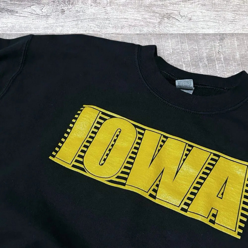 Iowa Hawkeyes Crewneck Sweatshirt Unisex M Black Yellow College Game Day - Image 2