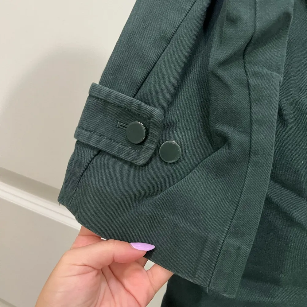 Kate Spade Green Tie Waist Trench Coat Size XS $798 - Image 8