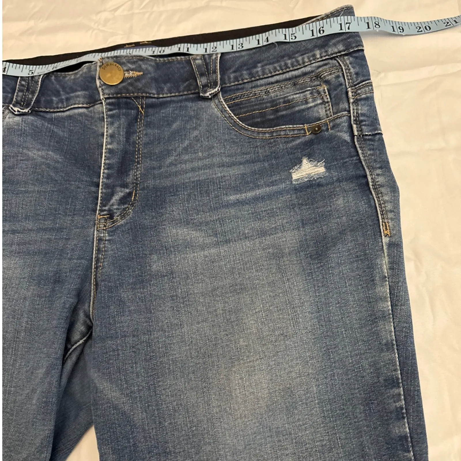 Democracy Absolution Ankle Jeans Distressed Denim Stretch Blue Size‎ 12 - Image 9