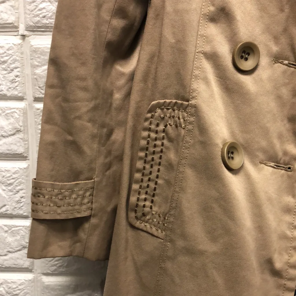 Vintage Outfitters tan taupe trench coat with stitching‎ size S - Image 3