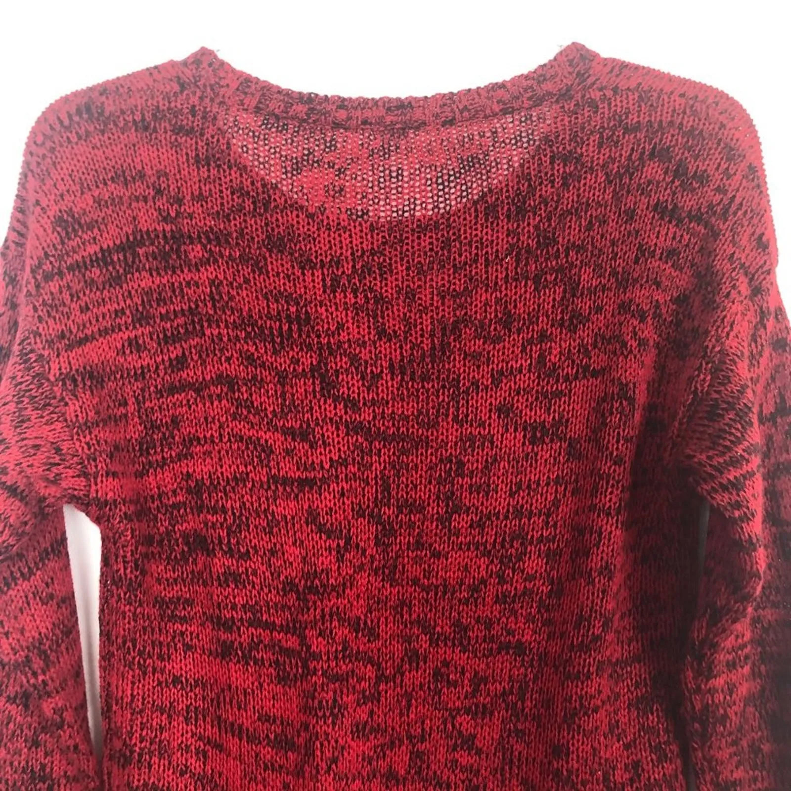 Space Dye Elevated Indie Academia School College Workwear Womens Sweater Small Red - Image 5