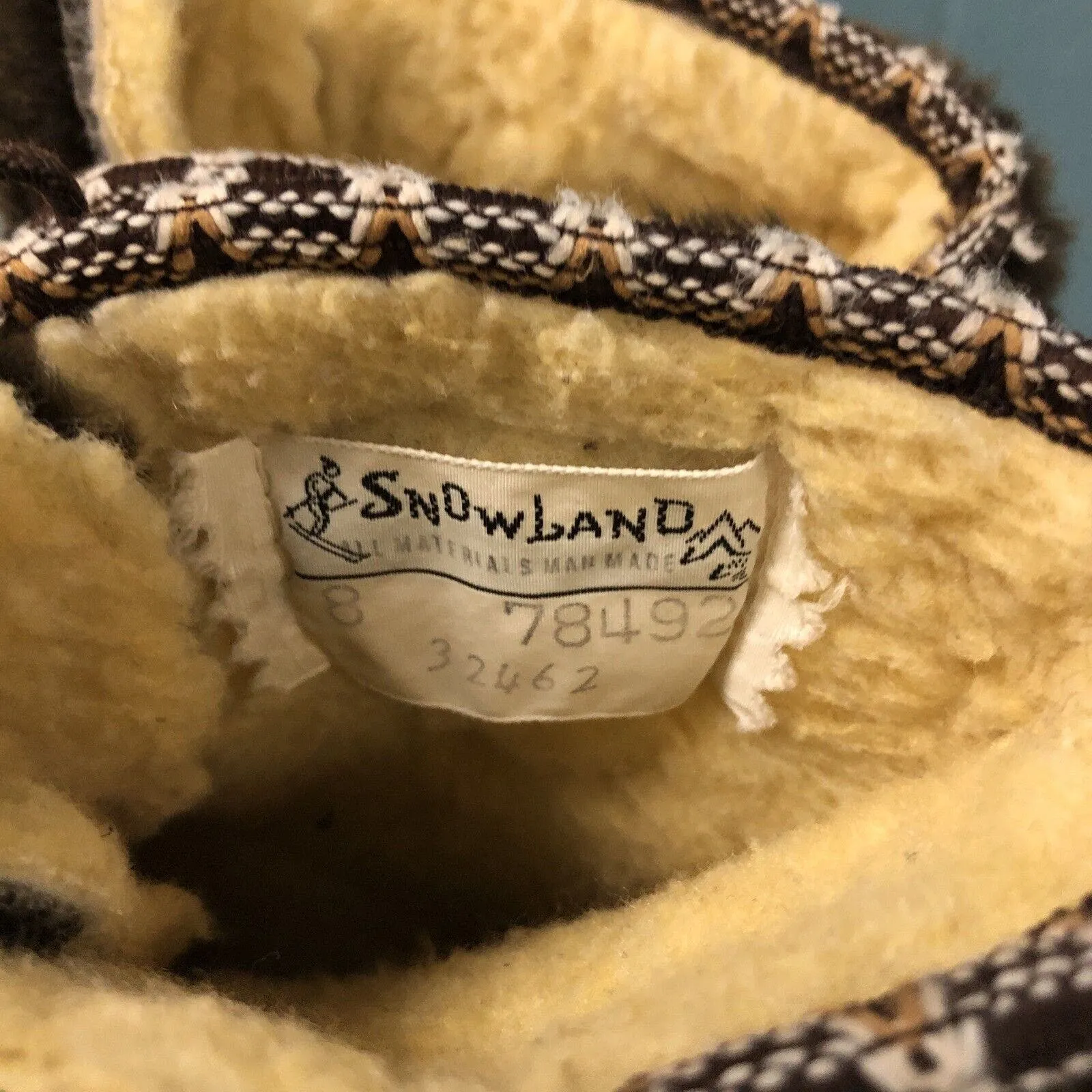 Snowland‎ Brown Suede Leather Faux Fur Boots Sherpa Lined England Womens 8 Vtg - Image 3