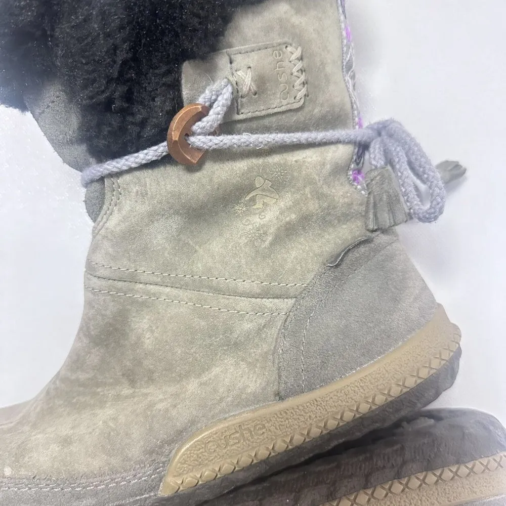 Cushe Women's Fireside Gray Winter Waterproof Suede Leather Boots Moccasin 8 - Image 3