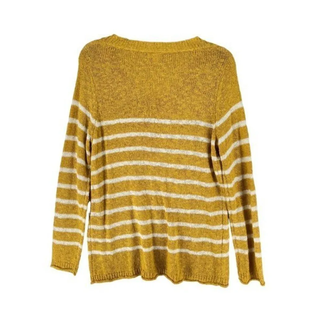 Westport Womens‎ Sweater Size M Striped Open Knit Long Sleeve V-neck - Image 2