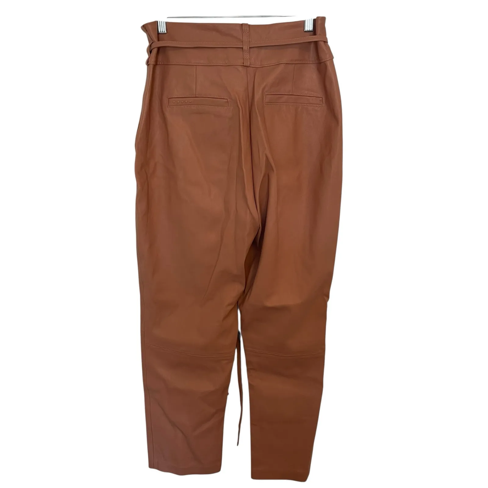Blank NYC Pleated Tapered Faux Leather Cropped Pants Peach Womens Size 27 $118 - Image 6