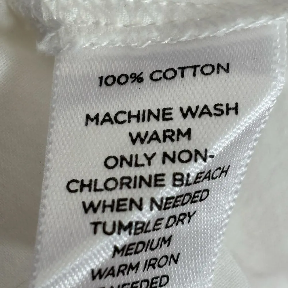 LOFT White Sleeveless Pleated Top Woven Scoop Neckline Medium Cotton Lightweight - Image 9