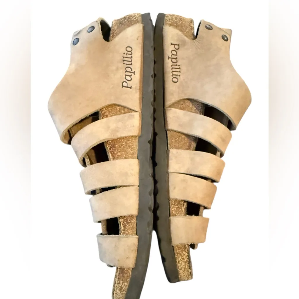 Birkenstock Papillio Phoenix fisherman leather cork 36 narrow snap buckle sandal Brown Size 5 - Image 4