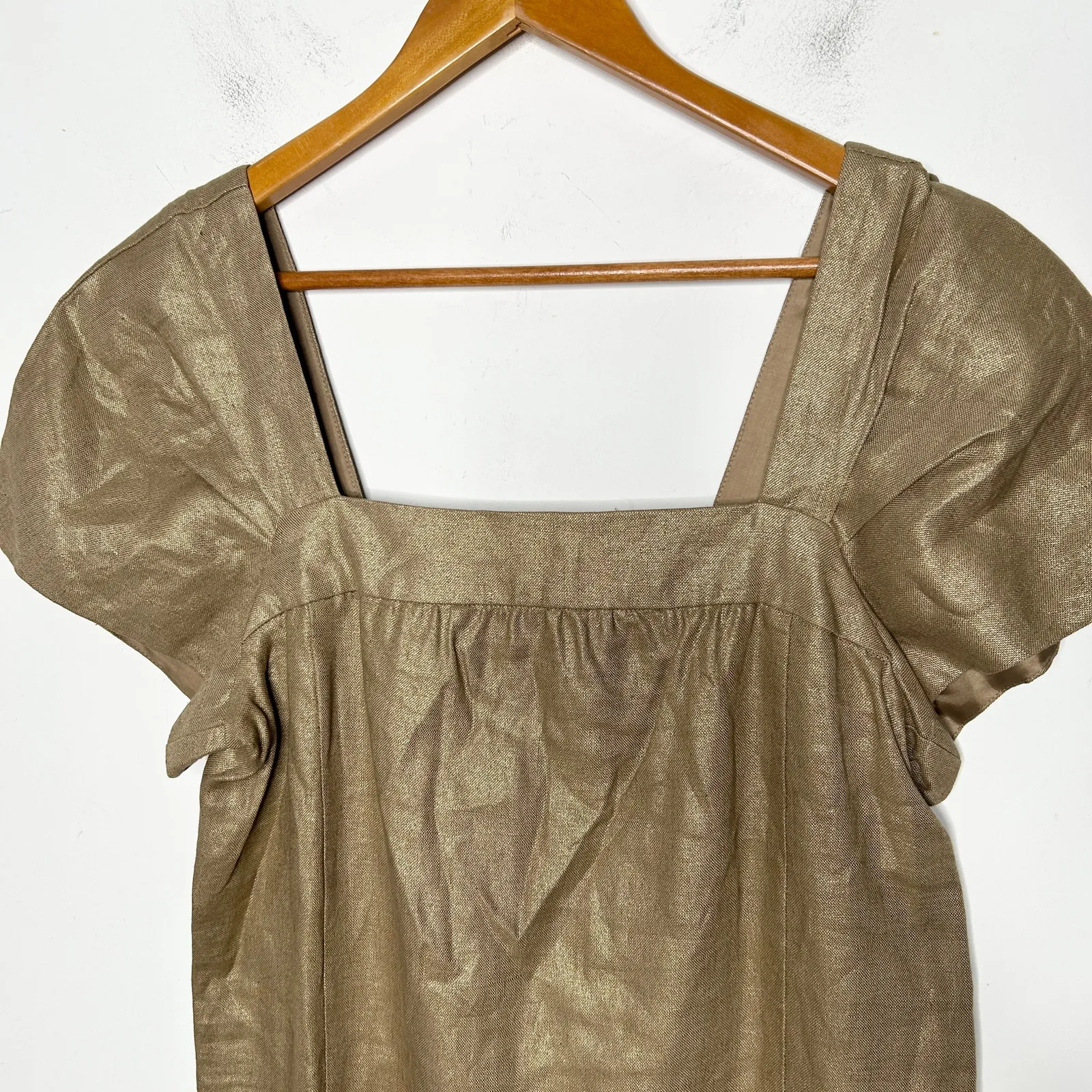 TAYLOR Linen Gold Dress Womens 12 Christmas Holiday Special Occasion New Years - Image 2