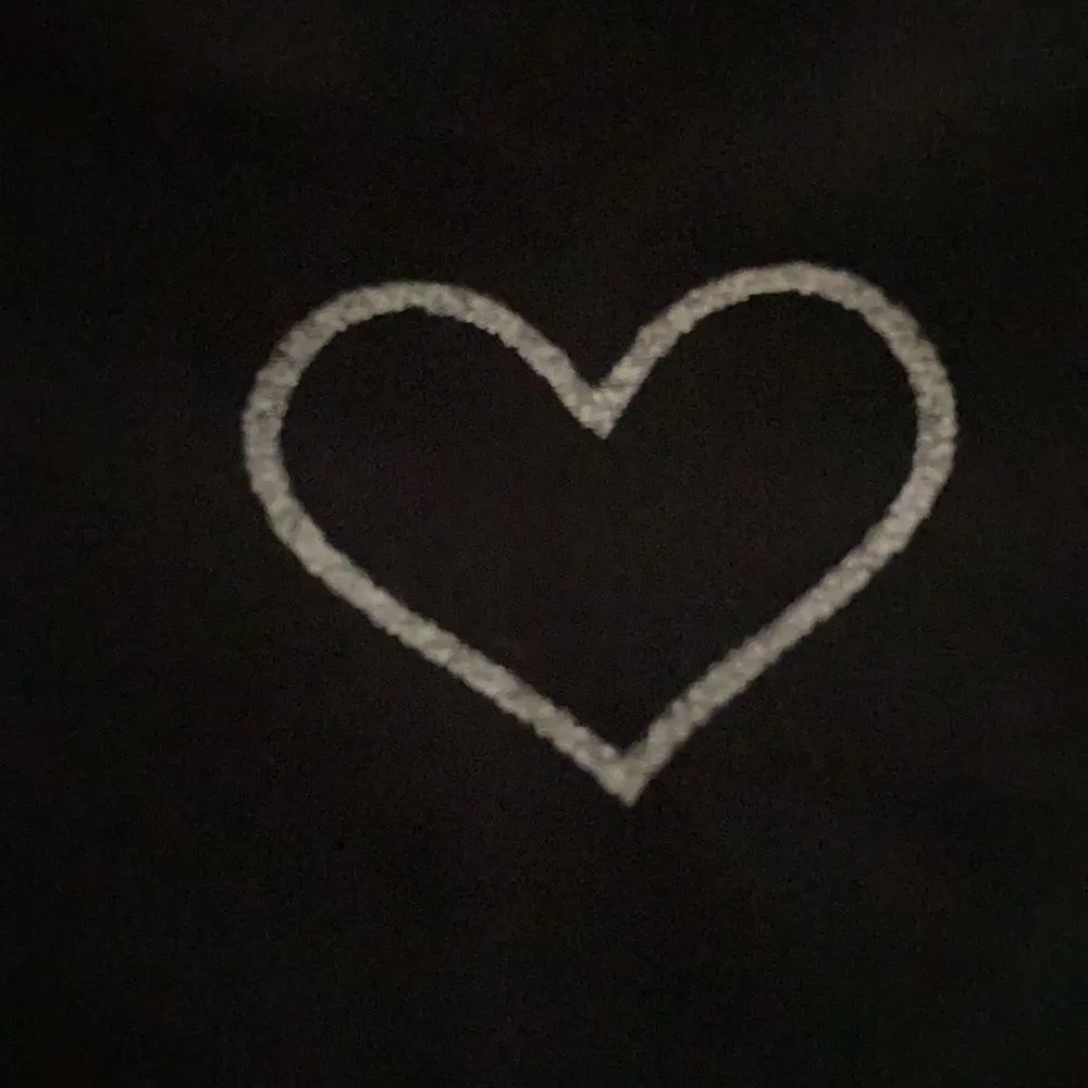 Terez Black High Waist Leggings with Silver Hearts - Image 4