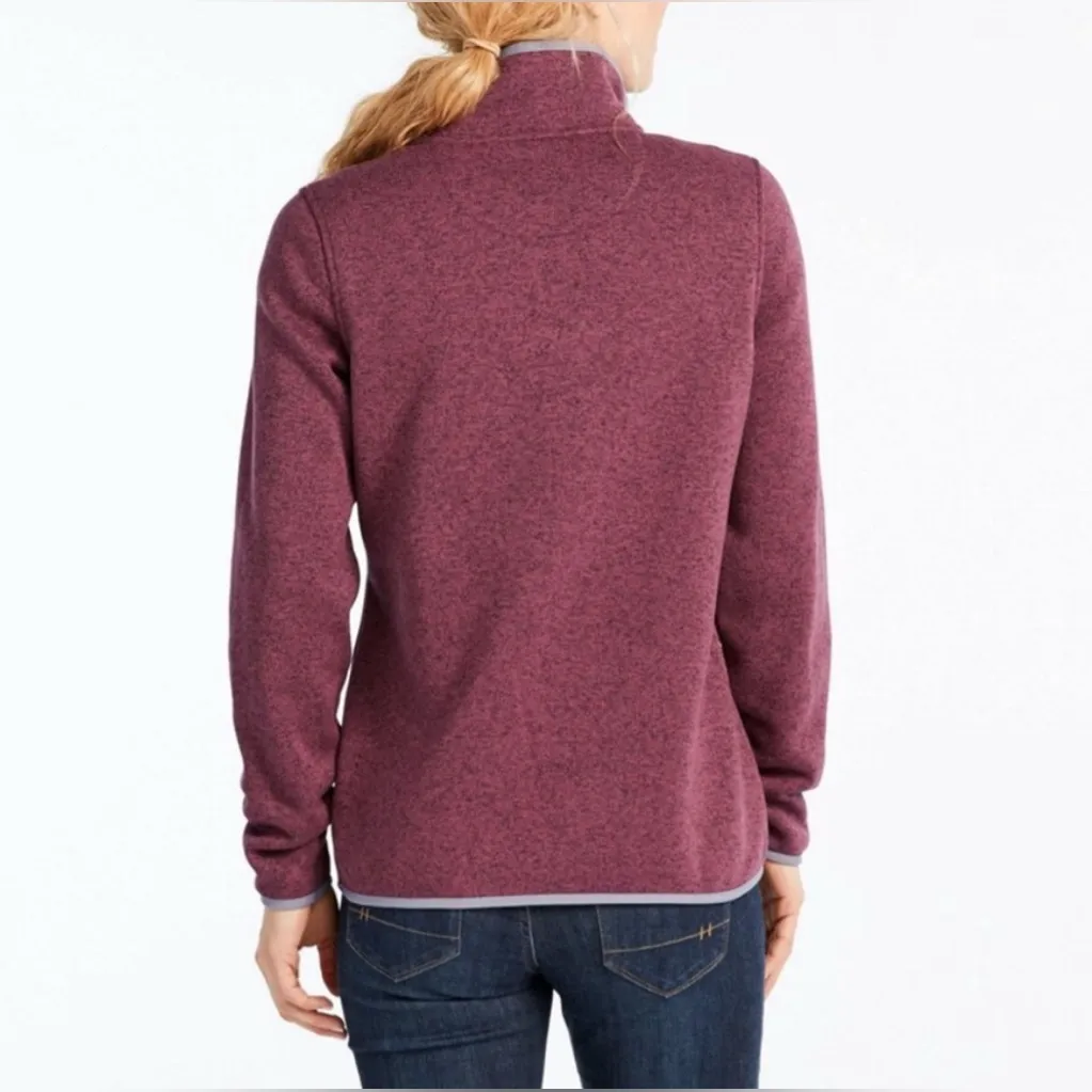L.L. BEAN Women’s Sweater Fleece Pullover Sweatshirt in Raisin Purple Size S - Image 2