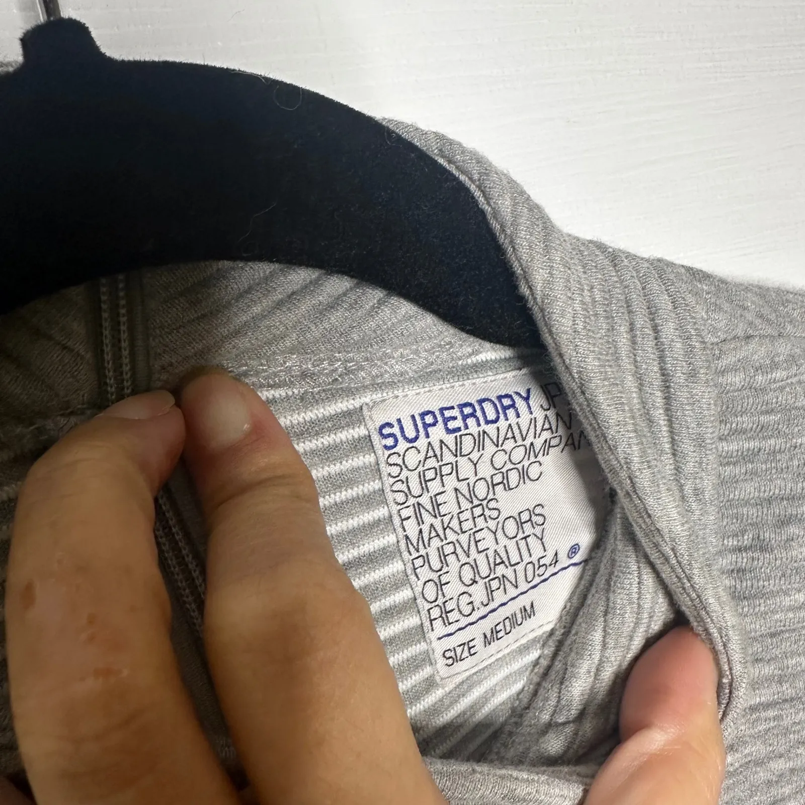 Superdry Nanette Textured Gray Ribbed Mock Neck Fit Flare Skater Dress Size M - Image 3