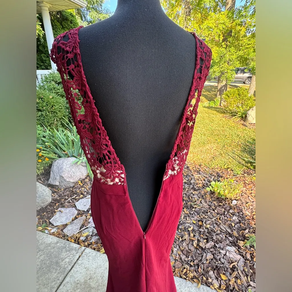 Saved by the Dress Burgundy Lace Maxi Dress - Image 10
