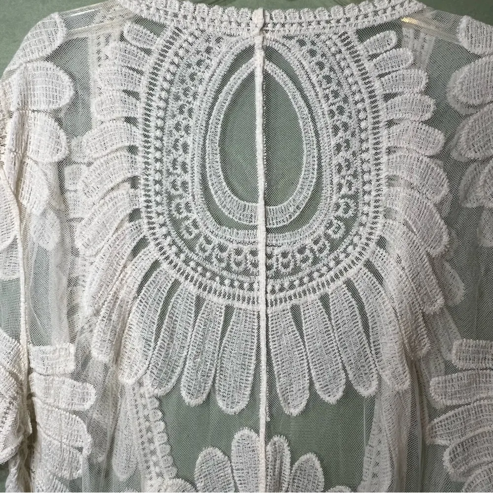 Lace Duster Elegant Sheer Off - Image 8