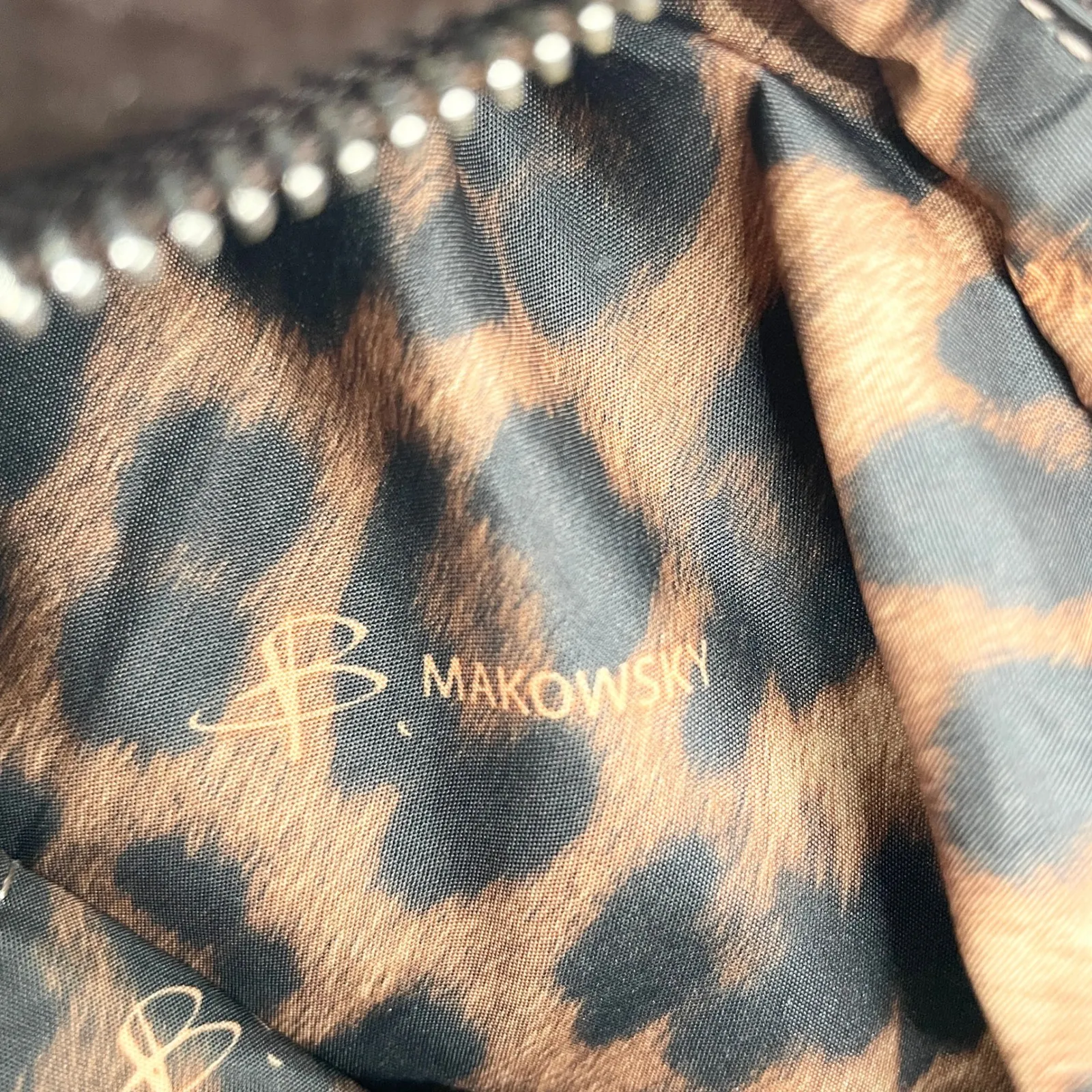 B Makowsky Womens Leather Crossbody Bag Brown Minimalist Old Money Retro Luxe - Image 9