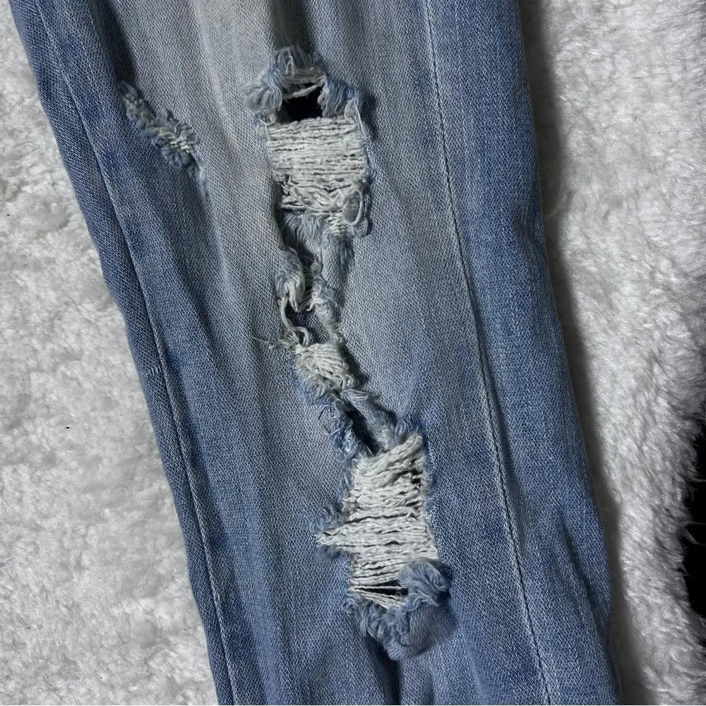 Zara Z1975 Basic Denim Distressed Fringe Hem Skinny Jeans - Image 6