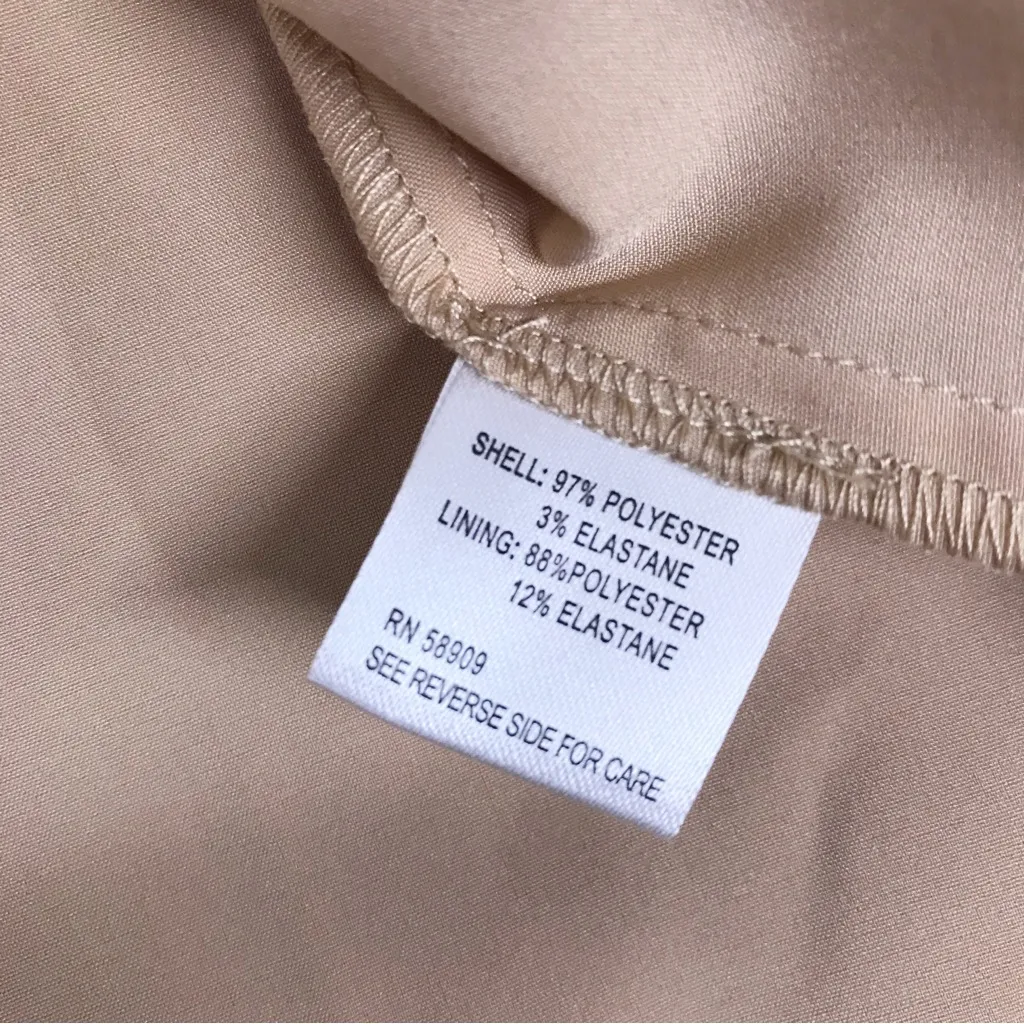 GIANNI BINI Tan Beige Satin One‎ Shoulder Mini Dress Party Cocktail Size 4 New - Image 9