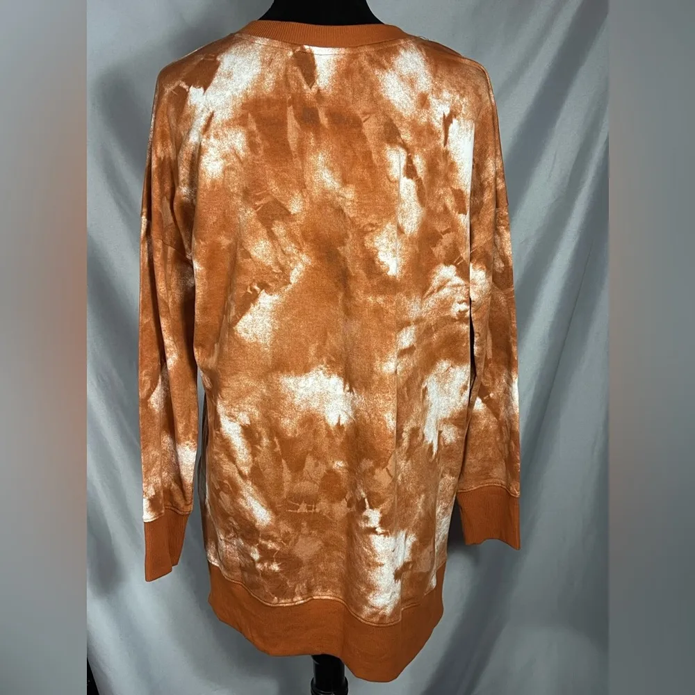 LulaRoe Hannah Sweatshirt Tie Dye Rust Pumpkin Orange Tunic Medium NWT - Image 2