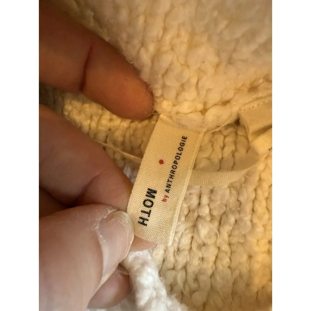 Moth Anthropologie Womens Juliette Chunky Knit Sweater X-Small Turtleneck Raglan - Image 5