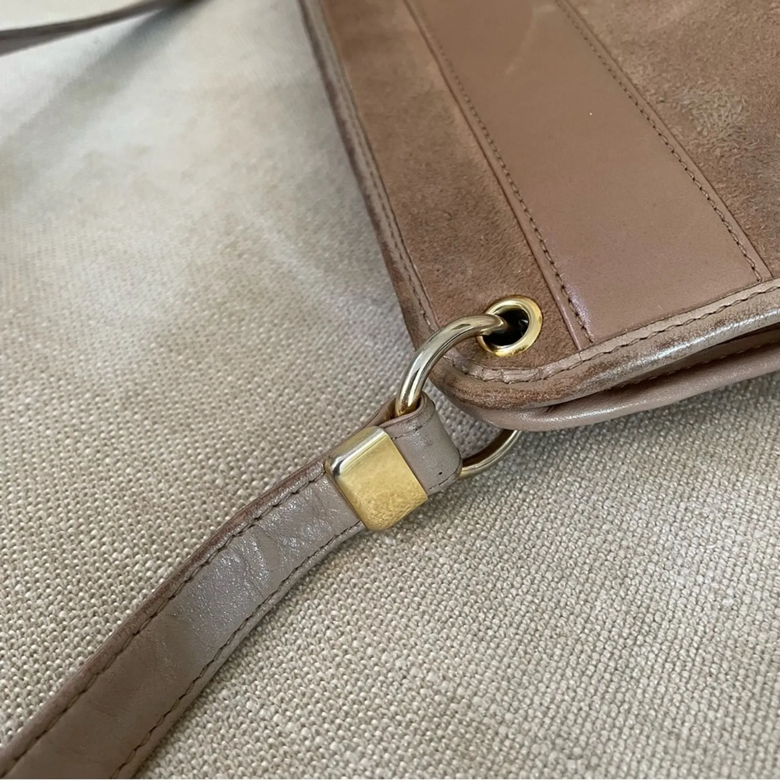 DIOR Christian Dior Taupe / Light Brown Suede Leather Shoulder Bag - Image 15