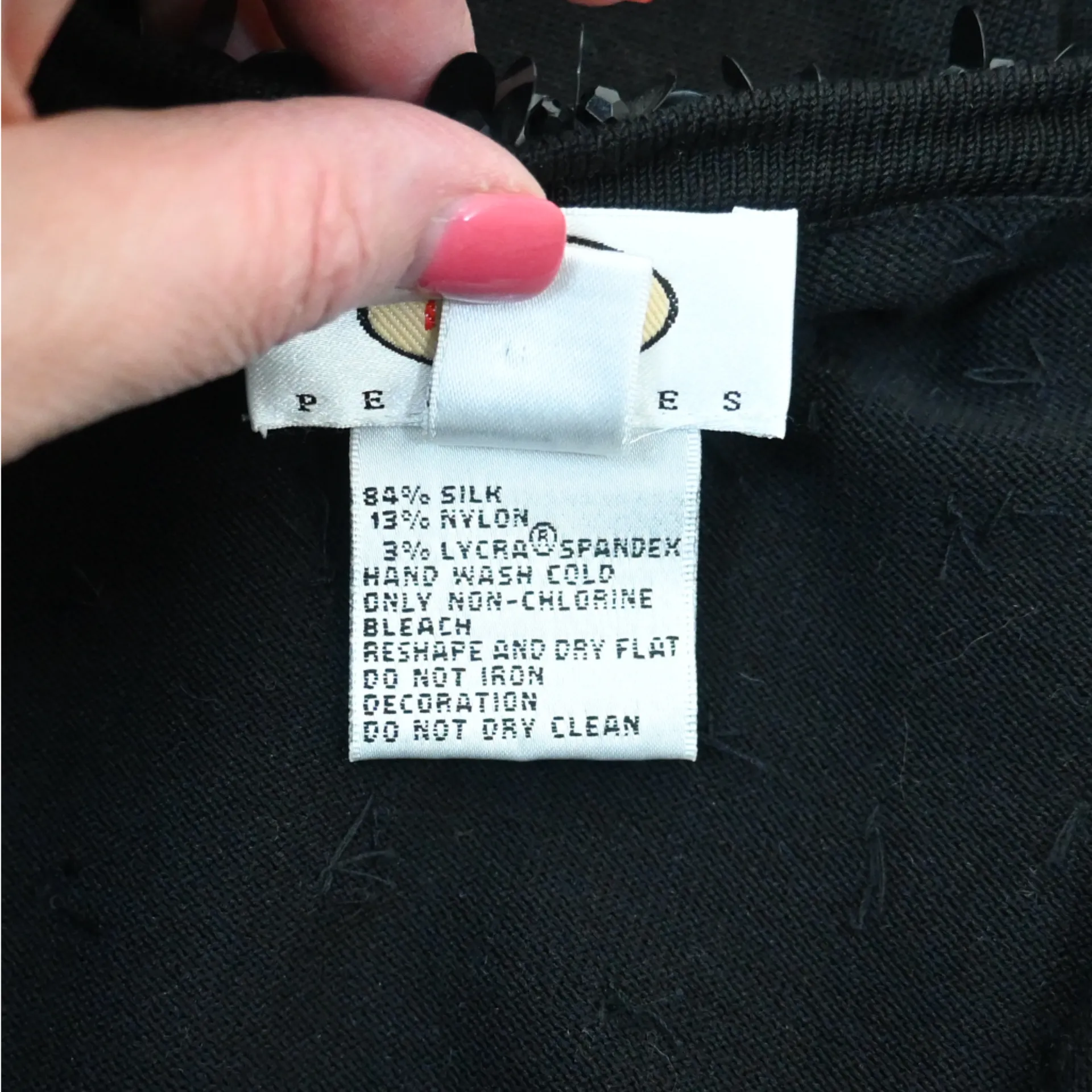 Talbots Petites Women's 3/4 Sleeve Silk Blend Paillette Sweater Small Petite - Image 9