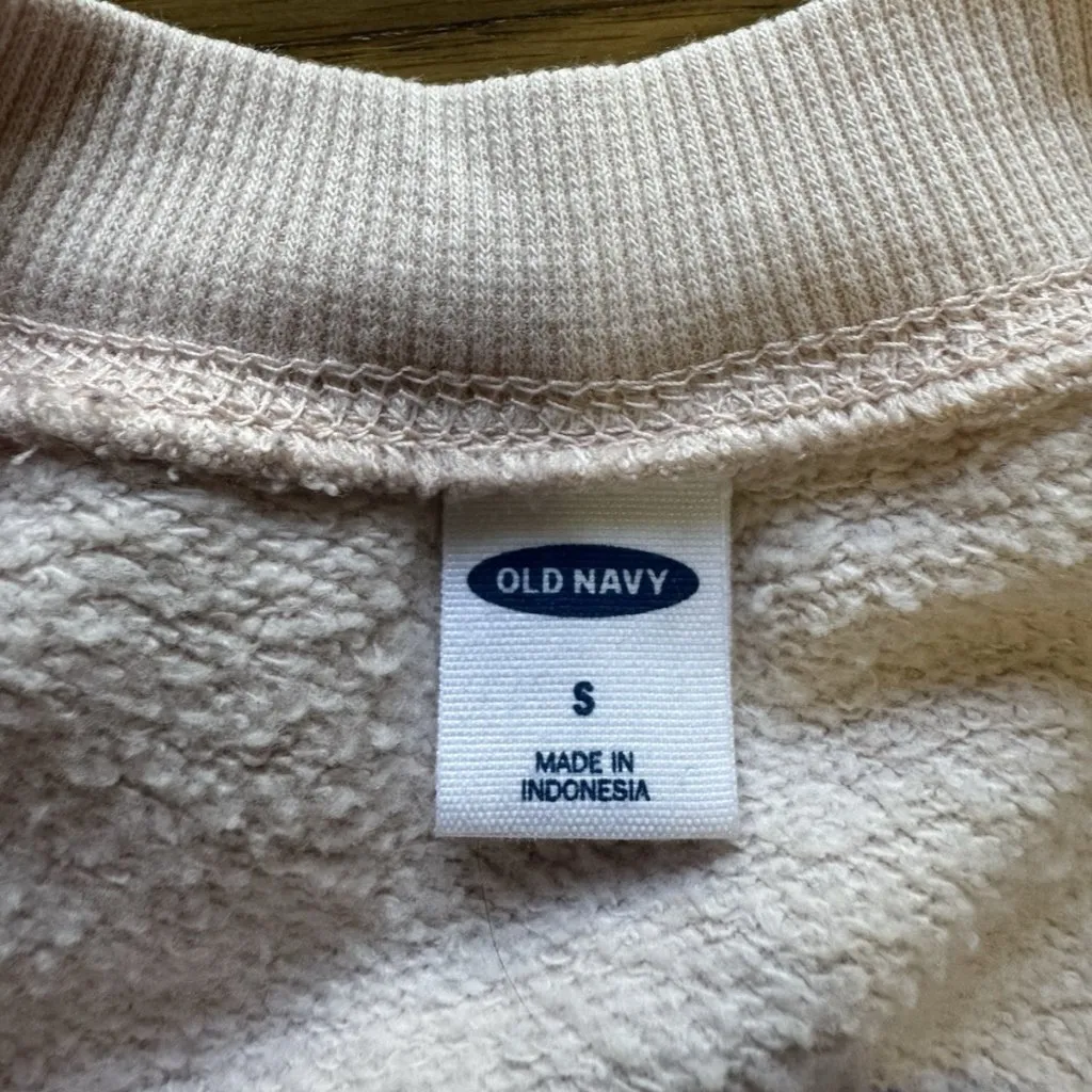 Old Navy Women Size Small Boyfriend Tunic Crew Neck Sweatshirt Shell Pink Casual - Image 4