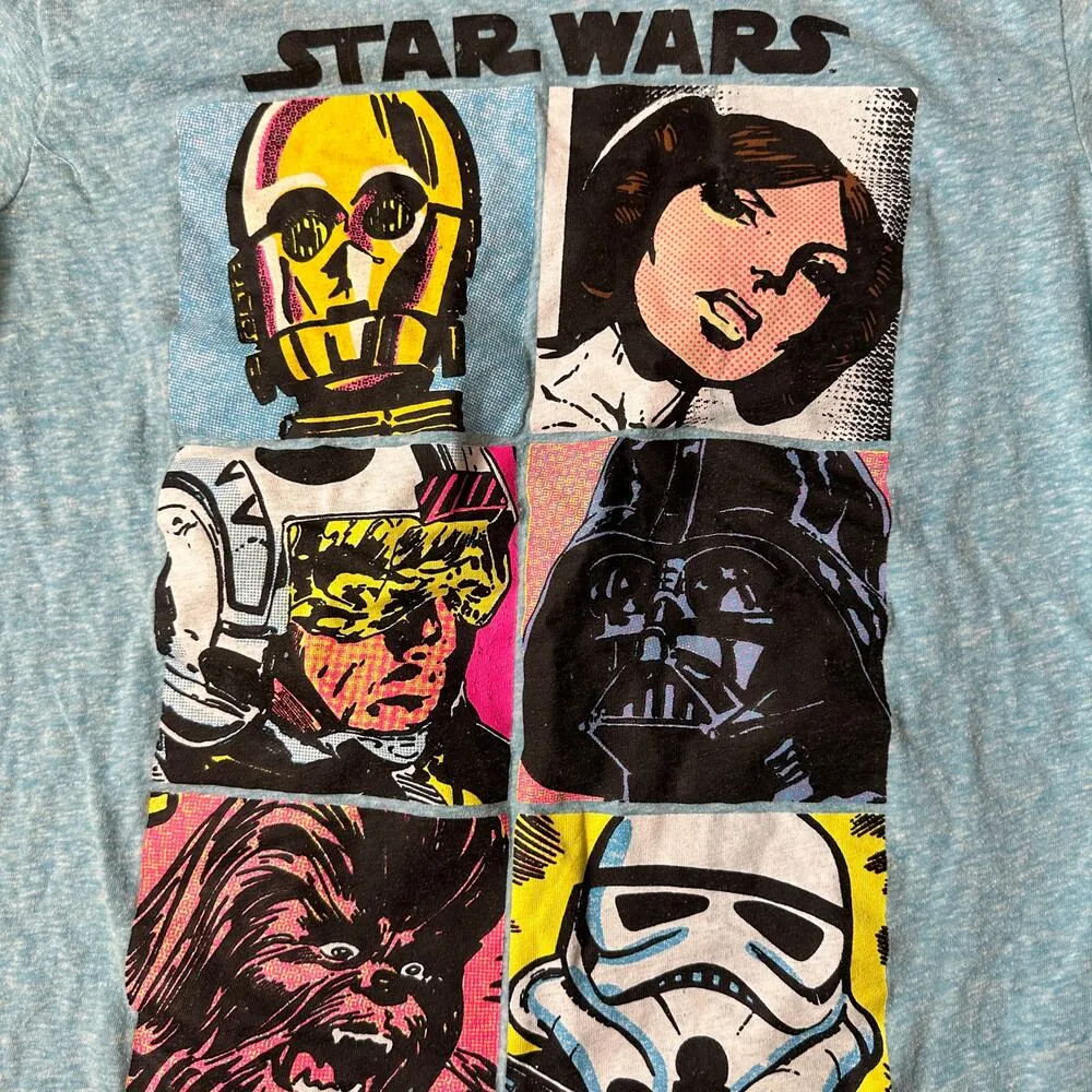Star Wars Women's Medium Crew Neck T-Shirt Light Blue Science Fiction Movie - Image 3