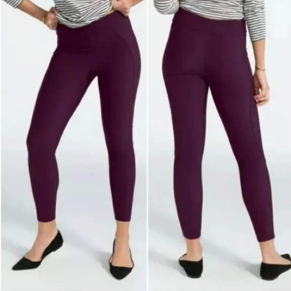 Spanx micro rib knit control top skimmer leggings purple 2X - Image 2