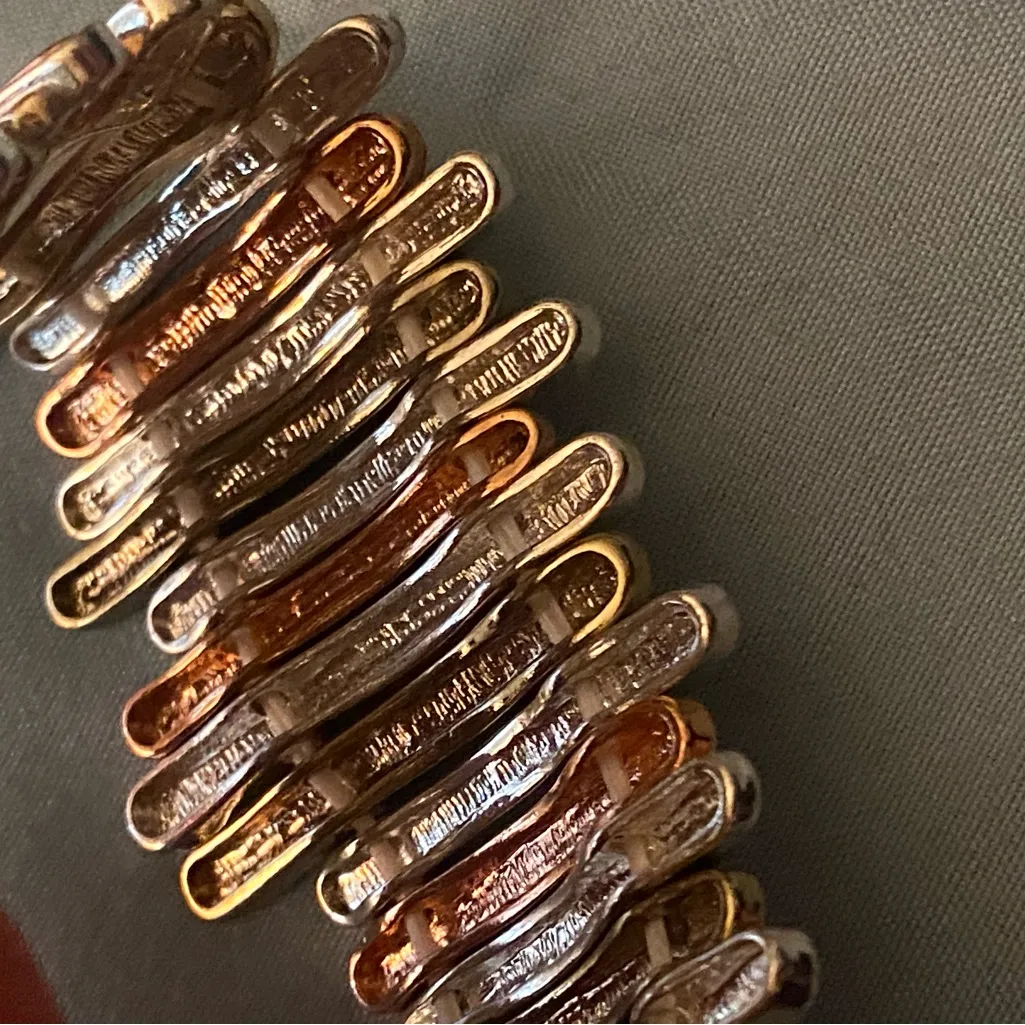 8.5” To 9.5” Stretch Bracelet Mixed Colored Metal Links Sayings Inspirational Silver - Image 4