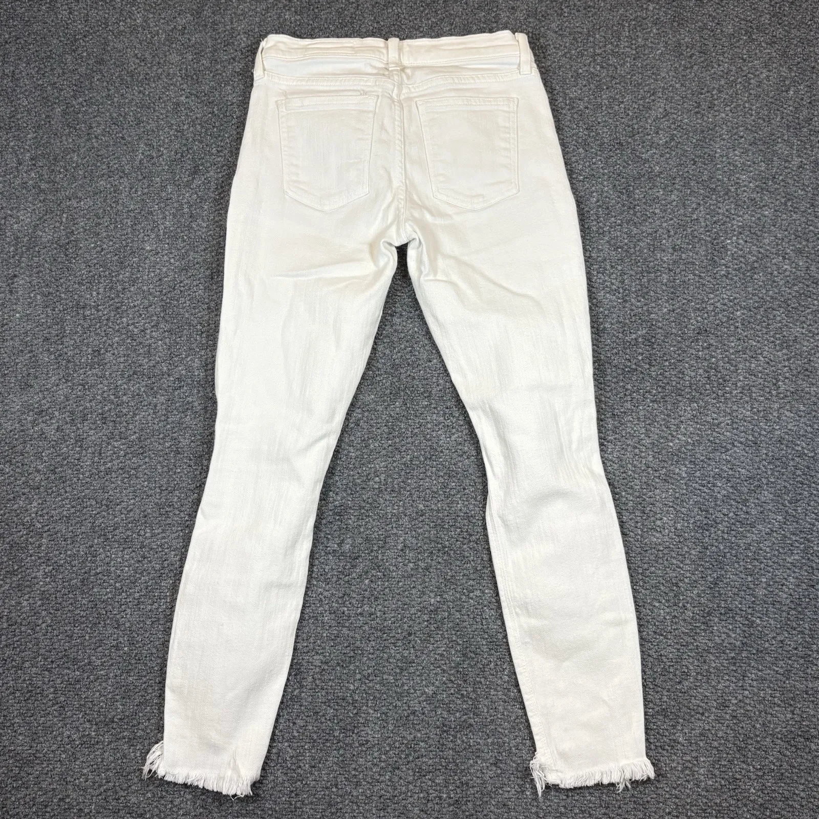 Pistola Jeans Womens Size 25 White High Rise Skinny Distressed Raw Hem Ankle - Image 2