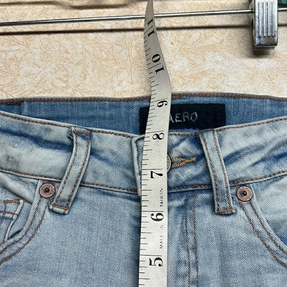 🔥 5/20🔥 Aero Low rise midi distressed denim  shorts Sz 4 - Image 7