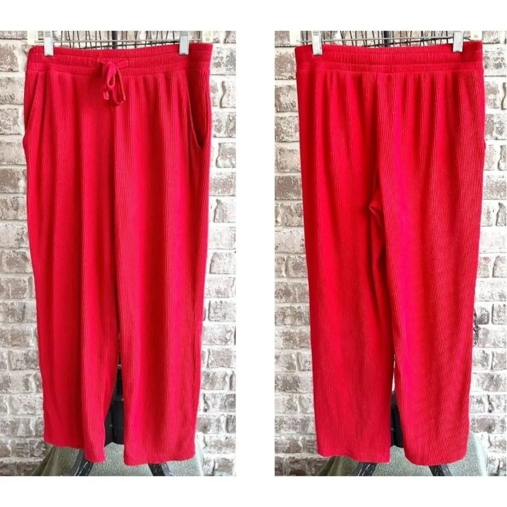 Lands End Red Corduroy Pants XS Extra Small 2 4 Casual Comfort Relax Walk Cruise - Image 4