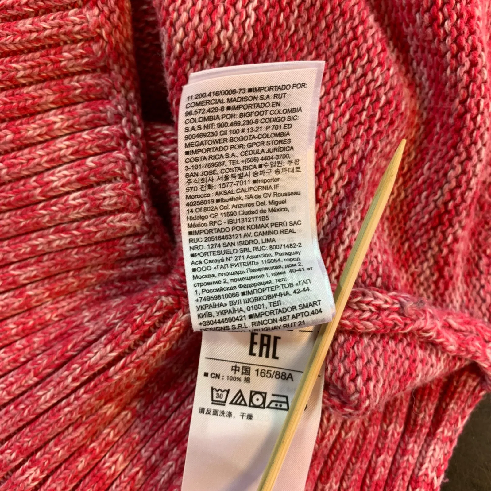 GAP Pink Marled Y2K Style  V-Neck Sweater S Clean Girl Cozycore 100% Cotton Knit - Image 7