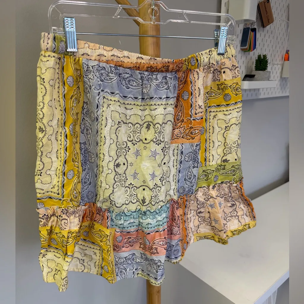 NWT Rachel Zoe Multicolor Paisley Bandana festival Summer Skirt Size Large - Image 3