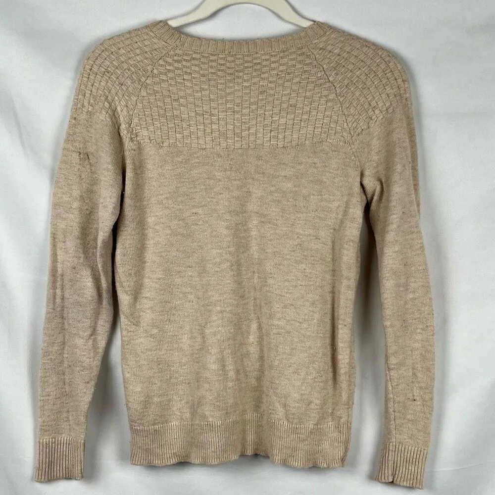 Talbots Women’s Tan Basket Weave Sweater Petite Small - Image 3