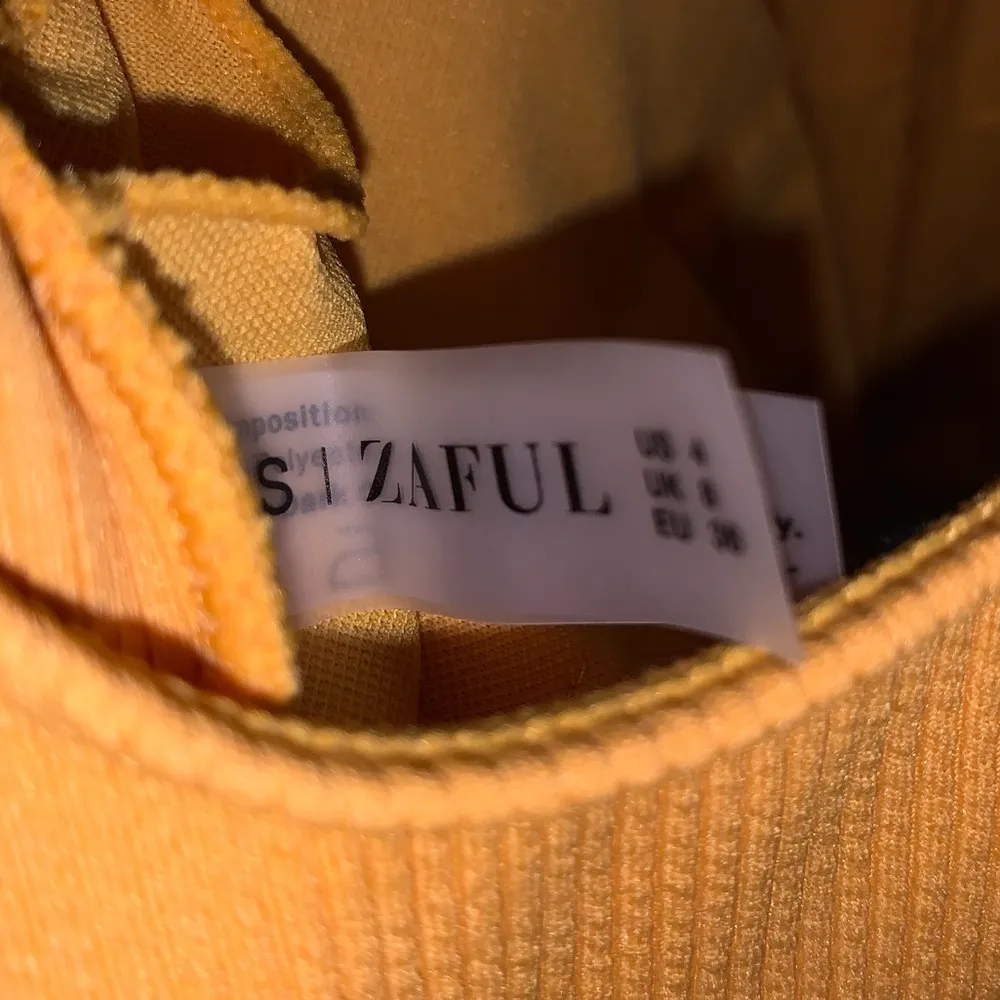 Zaful Women's Yellow Tie Knot Front Ribbed
Cut Out One Piece Swimsuit - Image 3