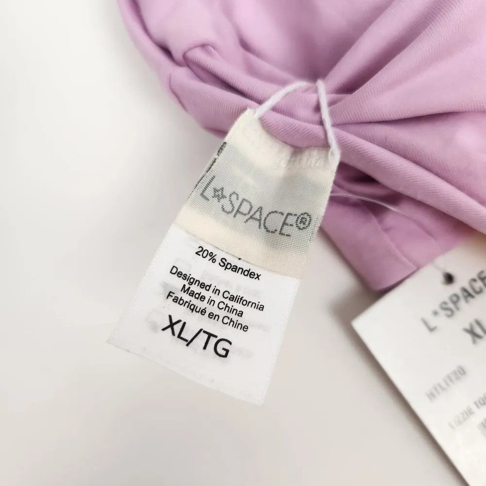 L*Space Lizzie Bikini Top in Tie Dye Yellow Green Pink Size XL NWT - Image 4