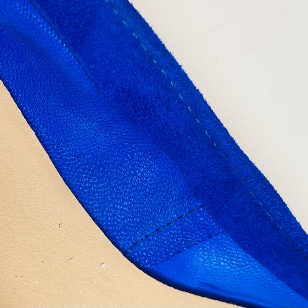 Mercanti Fiorentini Royal Blue Suede Leather Bow Flats 7.5 Italy Ballet Shoes - Image 12