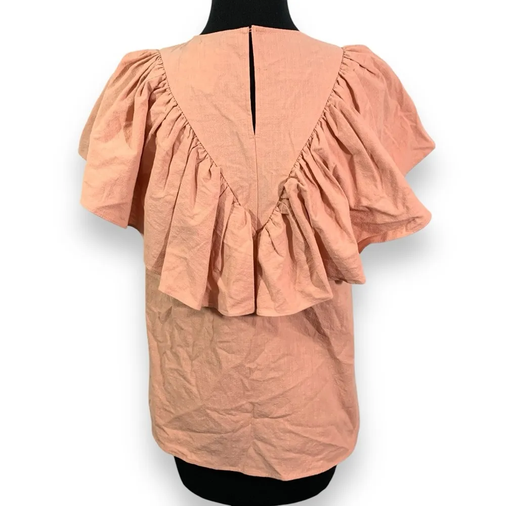ZARA NWT  Dusty Pink Textured Ruffle Top - Image 9