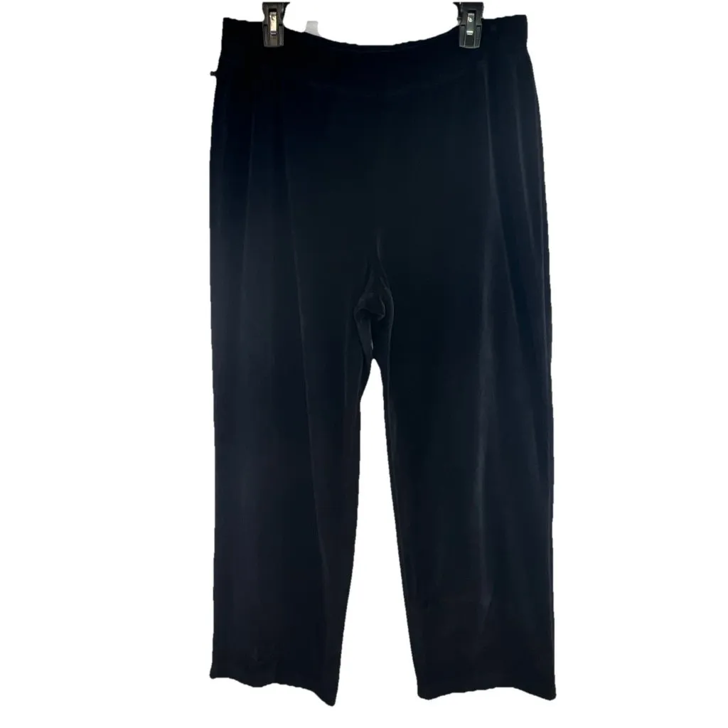 Vtg Lauren Ralph Lauren Sz 1X Velour Pants Black Pull On NOS Elastic Waist - Image 2
