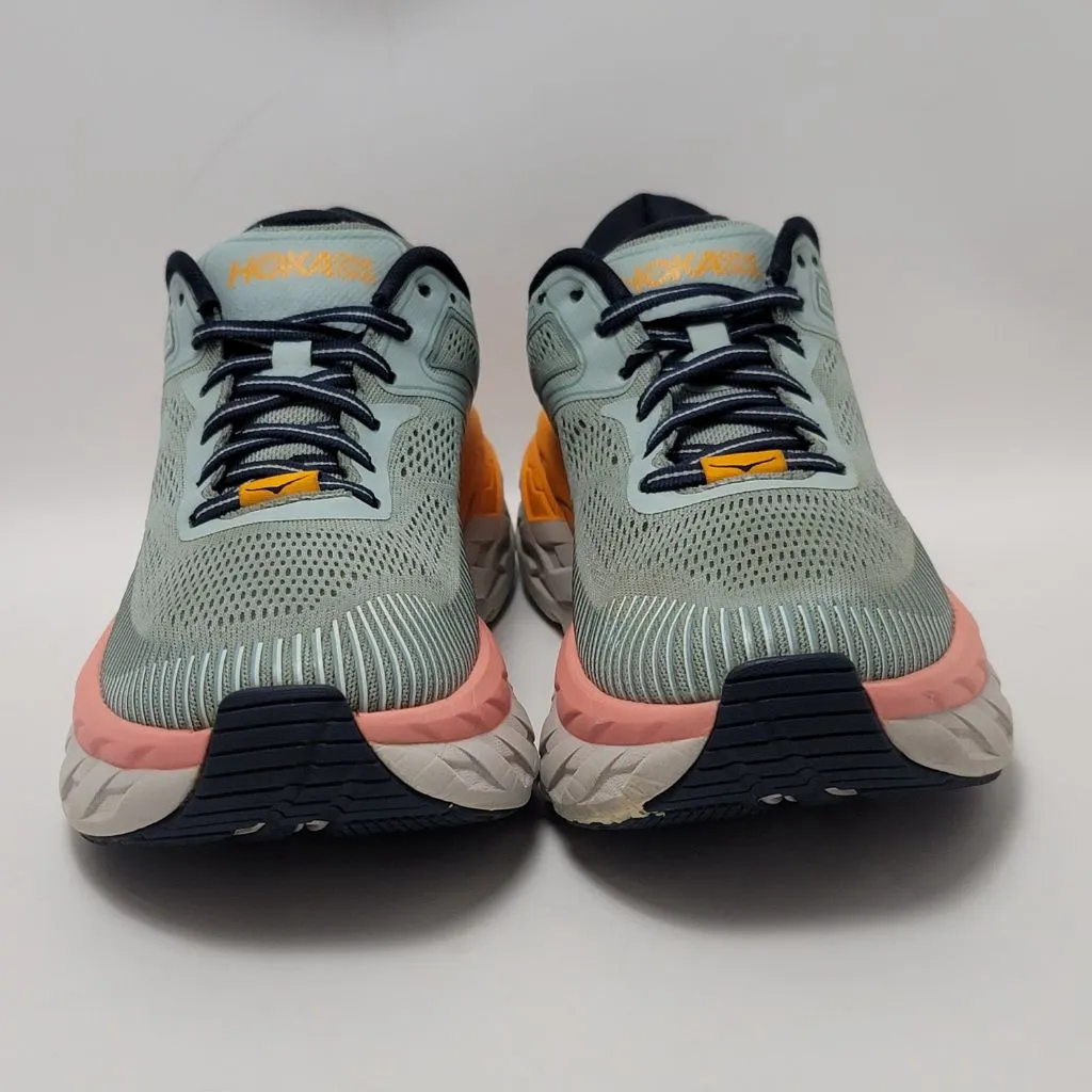 Women's Hoka One Bondi 7 Running Sneakers Athletic Shoes Blue Orange Size 8.5 - Image 6