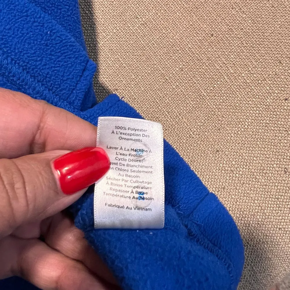 Talbots Royal Blue‎ Quilted Fleece Quarter Zip Pullover - Image 5