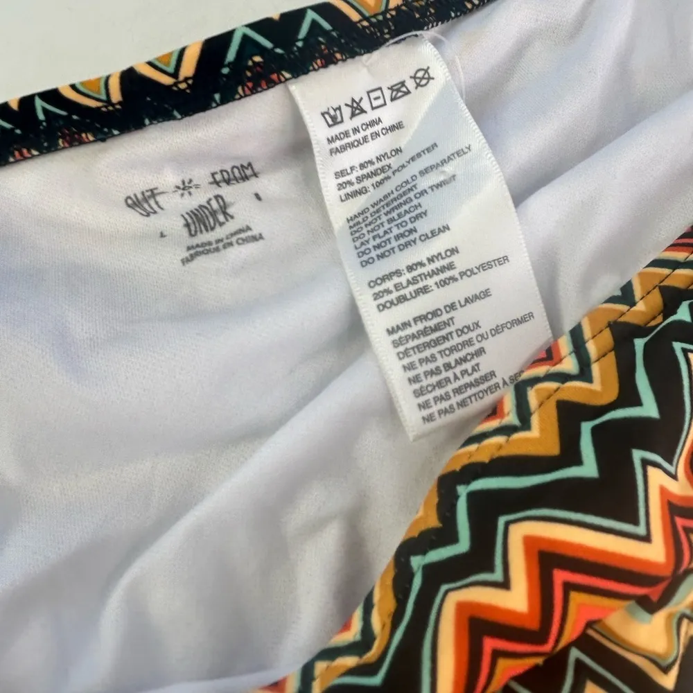 New Out From Under Zig Zag String Bikini Bottom Size Large Skimpy Brazilian - Image 4